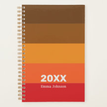 Retro Braun Orange Rot Streifen 2026 Name