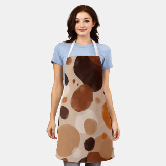 Retro-Braun-Punktmuster-All-Over-Print-Schürze Schürze