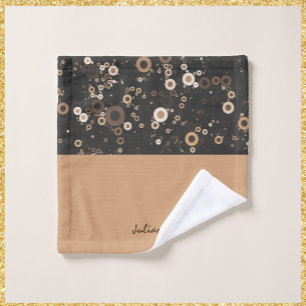 Retro-Braun- und Beige-Kreis Badhandtuch Set