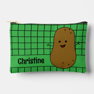Retro, Braune Kartoffel, Grün Benutzerdefiniert Zubehörtasche