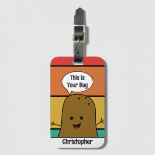 Retro, braune Kartoffel, Ihre Tasche, Benutzerdefi Gepäckanhänger