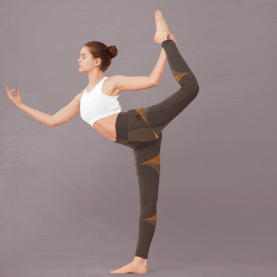 Retro-braune Kreise Leggings