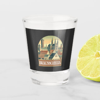 Retro Braunschweig Skyline Schnapsglas