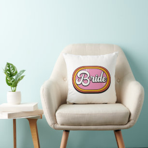 Retro-Braut - Retro 70er Braut-Typografie Kissen