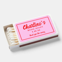 Retro-Brautparty mit rosa und roter Handschrift