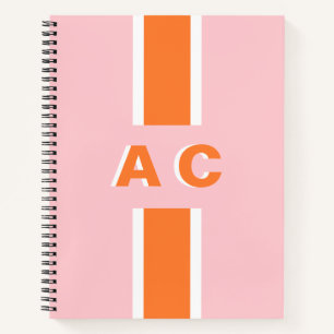 Retro-Brautparty-Personalisiertes-Monogramm  Notizbuch