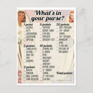 Retro Brautparty-Spiel Einladungspostkarte