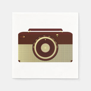 Retro Brawn and Gold Antiquitätenradio Serviette