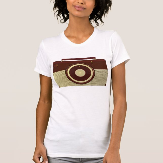 Retro Brawn and Gold Antiquitätenradio T-Shirt (Vorderseite)