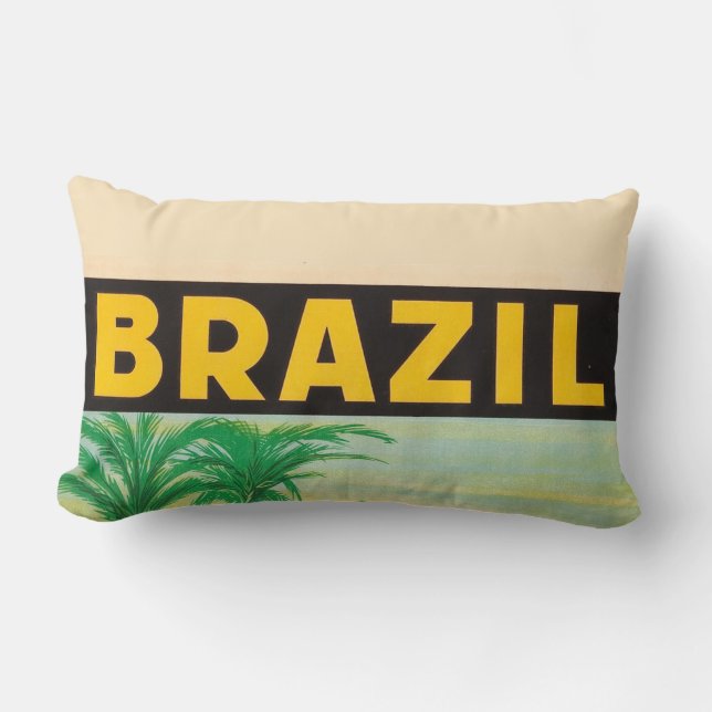 Retro Brazil Lumbar Pillow Lendenkissen (Vorderseite)