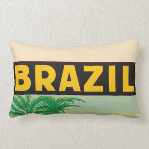 Retro Brazil Lumbar Pillow Lendenkissen
