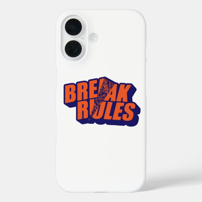 Retro "Break Rules" Motivational Case-Mate iPhone Hülle (Rückseite)