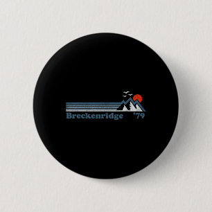 Retro Breckenridge Ski Resort Colorado Snowboard S Button
