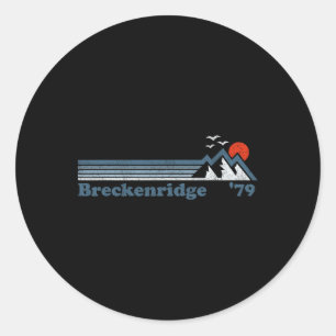 Retro Breckenridge Ski Resort Colorado Snowboard S Runder Aufkleber