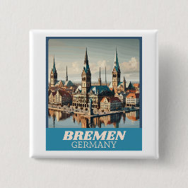 Retro Bremen Skyline Button