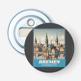Retro Bremen Skyline Flaschenöffner