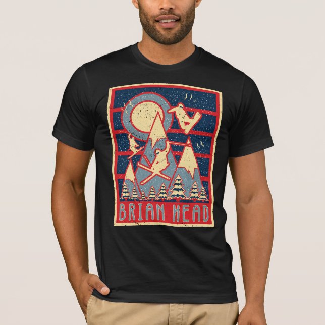 Retro Brian Head Ski T - Shirt (Vorderseite)