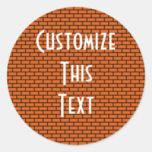 Retro-Brick mit 8 Bit, Orange Runder Aufkleber