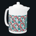 Retro Brick Muster<br><div class="desc">Spielen Sie auf dem geometrischen Rechteck der 1960er Jahre mit den heute beliebten Farben in gedämpften Grüntönen und Ziegelsteinen - Stilvoll und trendig,  für dieses absolut schicke Aussehen</div>