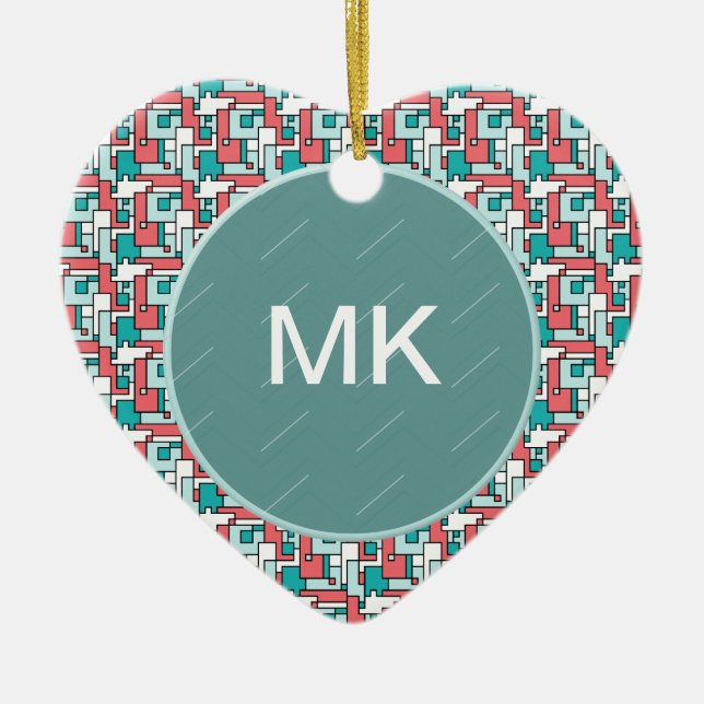 Retro Brick Muster Keramik Ornament (Vorne)