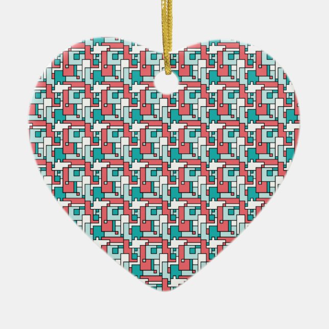 Retro Brick Muster Keramikornament (Vorne)