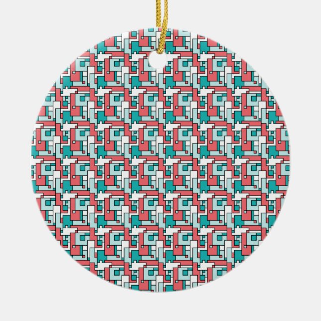 Retro Brick Muster Keramikornament (Vorne)