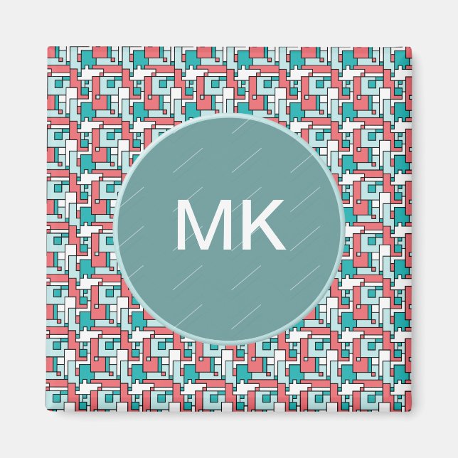 Retro Brick Muster Magnet (Vorne)