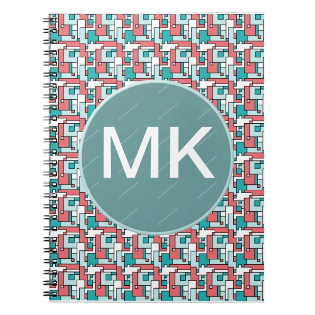 Retro Brick Muster Notizblock (Vorderseite)