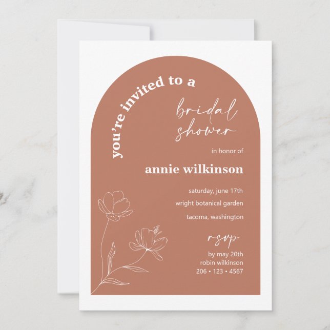 Retro Bridal Shower Einladung Hochzeit Party (Vorderseite)