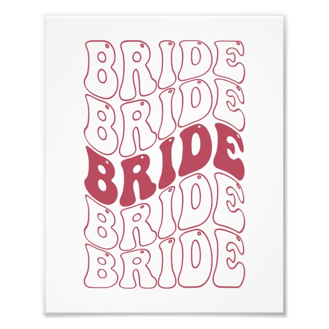 Retro Bride Bridesmaid Fotodruck (Vorne)