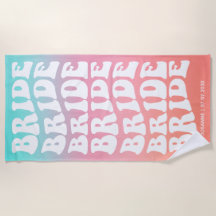 Retro Bride Pink Aqua Gradient Custom