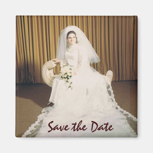 Retro Bride Save the Date Magnet (Vorne)
