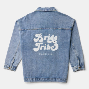 Retro Bride Tribe Personalisiert Bridesmaid Jeansjacke