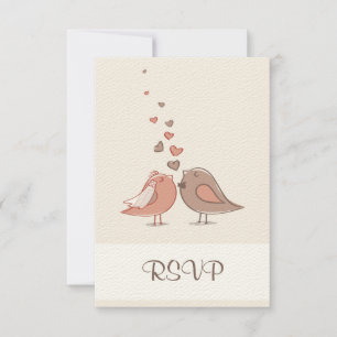 Retro Bridge and Groom Birds UAWG RSVP Karte