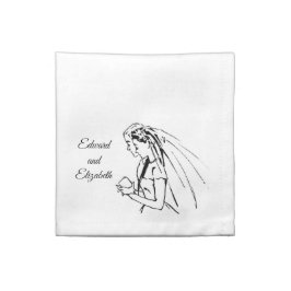 Retro Bridge und Groom Serviette