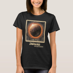 Retro-Briefmarke Gesamtsolaristin 2024 Indiana T-Shirt