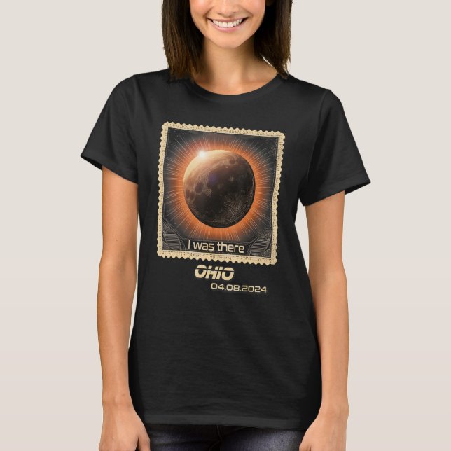 Retro-Briefmarke Gesamtsolaristin 2024 Ohio T-Shirt (Vorderseite)