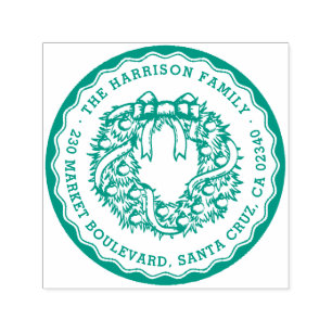 Retro Briefmarke Weihnachtsschaden Runde Rücksende Permastempel