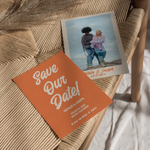 Retro Bright Funky Bold Modern Einzigartige Hochze Save The Date
