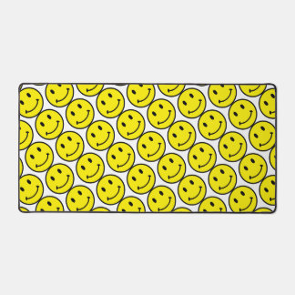 Retro Bright Yellow Smile Face Schreibtischunterlage