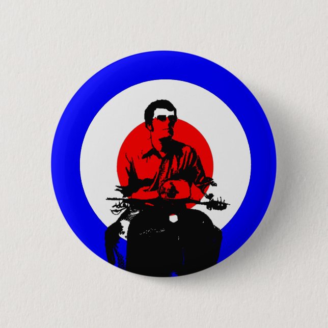 Retro britischer Mod-Scooter-Boy-Button-Abzeichen Button (Vorderseite)