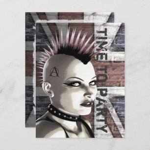 Retro British Punk Fashion Einladungen von geringe