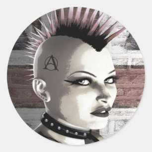 Retro British Punk Girl Stickers