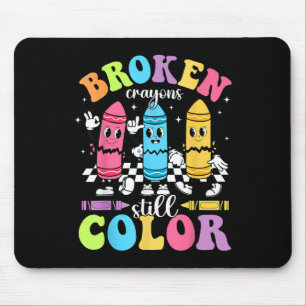 Retro Broken Crayons immer noch Farbe psychische G Mousepad
