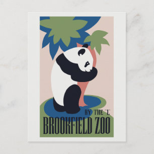 Retro Brookfield Zoo Panda Postkarte