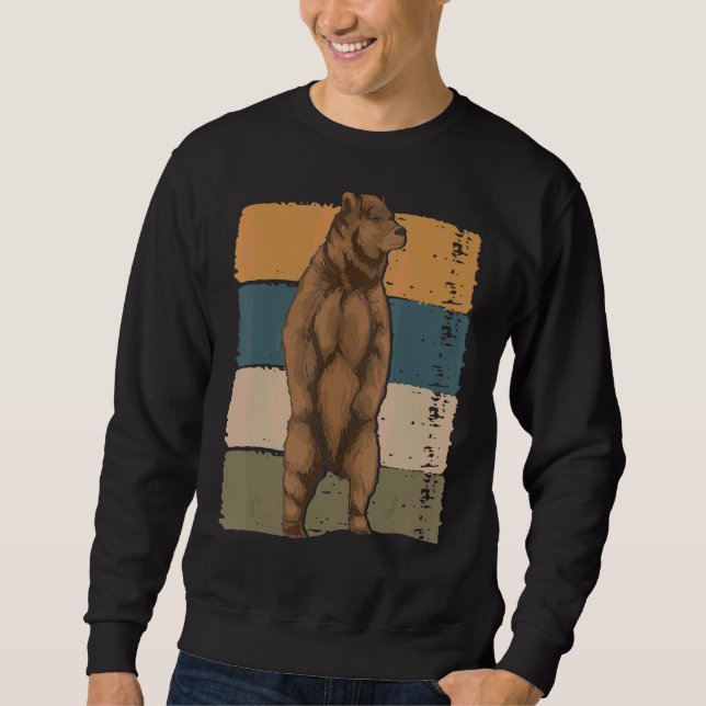 Retro Brown Bar Animal Wildlife Bär 1 Sweatshirt (Vorderseite)