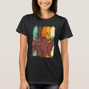 Retro Brown Bear Forest Animal Nature Bear T-Shirt