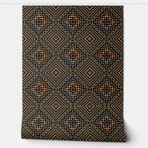 Retro Brown & Black Geometric Modern Classy Deko Tapete