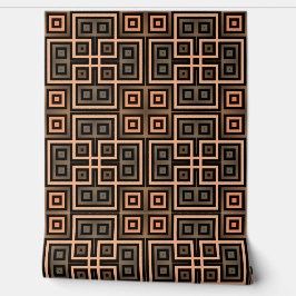 Retro Brown & Black Geometric Modern Classy Deko Tapete