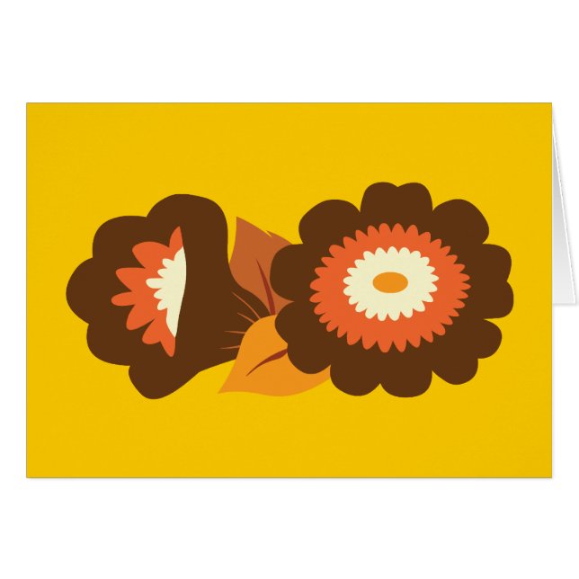 Retro Brown-Blumen (Vorderseite (Horizontal))